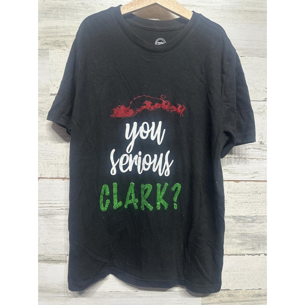 Wonder Nation T-Shirt Girls XL Black You Serious Clark Graphic EUC